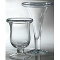 Hurricane Vase with Rolled Edge. Premium Glass.